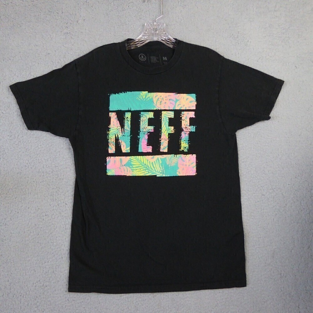 Neff Shirt Adult Medium Black Short Sleeve Crewneck Graphic Tee Casual Relaxed